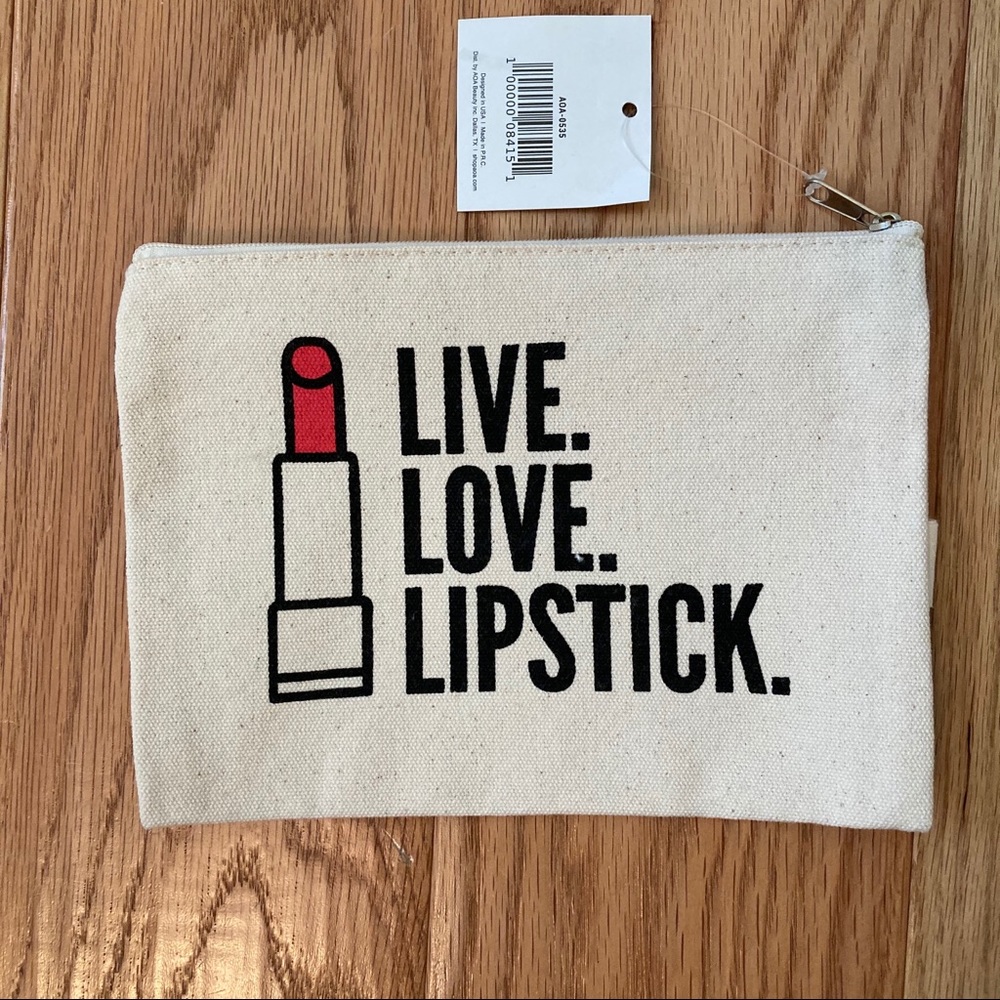 FREE W Purchase Live Love Lipstick Makeup Bag